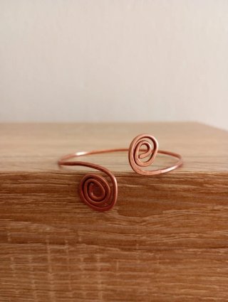 Pulsera cobre artesanal espiral
