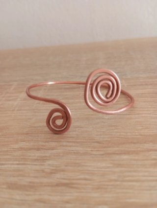 Pulsera cobre artesanal espiral