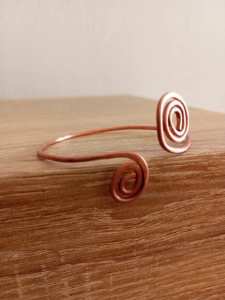 Pulsera cobre artesanal espiral