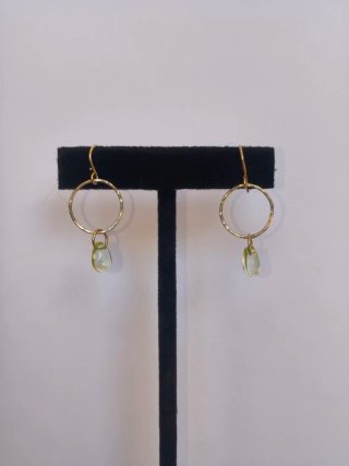 Pendientes plata con piedra amarilla verdosa