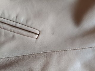 Chaqueta de cuero Castilpiel beige mujer