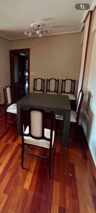 Mesa comedor ampliable madera y tela