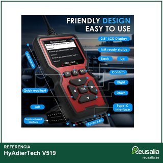 V519 Escáner diagnóstico coche OBD2 rápido fácil