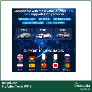 V519 Escáner diagnóstico coche OBD2 rápido fácil
