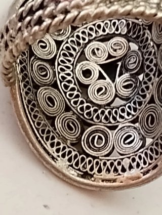Anello vintage filigrana etnico argento
