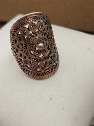 Anello vintage filigrana etnico argento