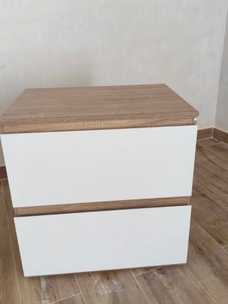 Mueble de baño madera y blanco