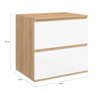 Mueble de baño madera y blanco