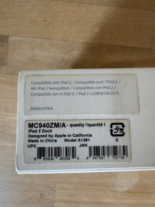 Apple iPad 2 Dock MC940ZM/A