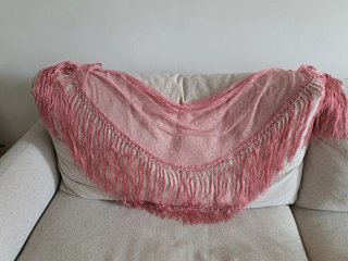 Mantoncillo Flamenca Rosa Plumeti