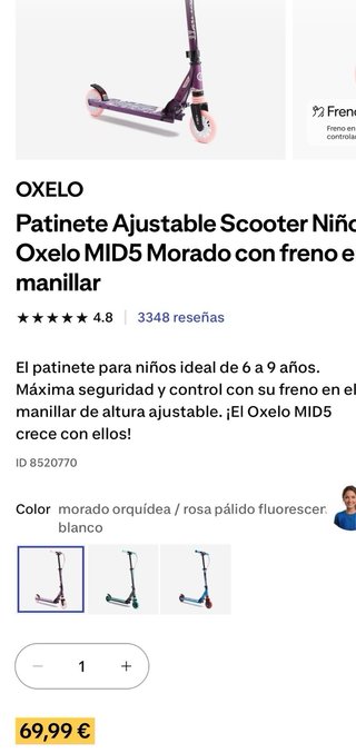 Patinete Scooter Niños Oxelo MID 5