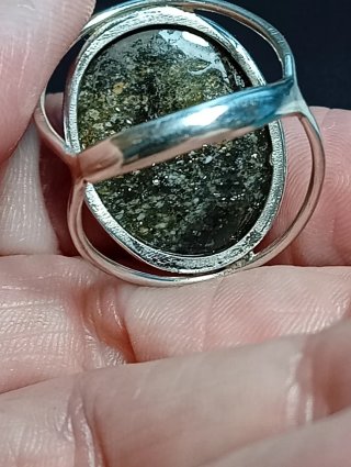 Anillo Plata Ley piedra serpentina