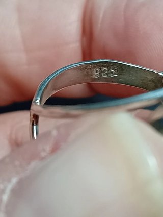 Anillo Plata Ley piedra serpentina