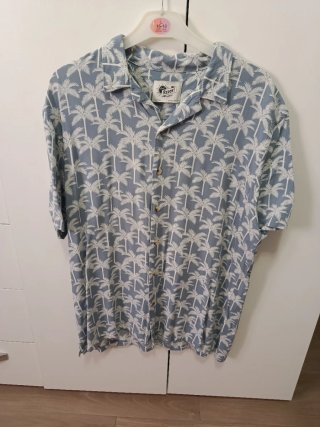 Camisa Resort Estampada Palmeras Talla L