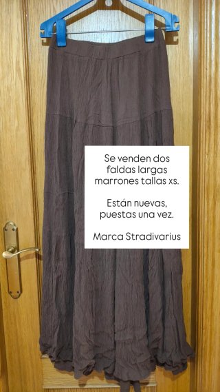 2 Faldas Stradivarius Largas Marrones Talla XS