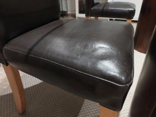 4 Sillas de comedor Ikea funda piel marrón