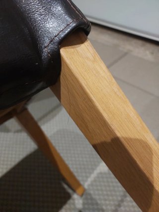4 Sillas de comedor Ikea funda piel marrón