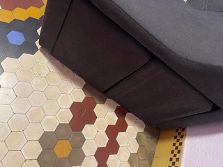 Sofá Chaise Longue Gris con Arcón y 2 Pufs