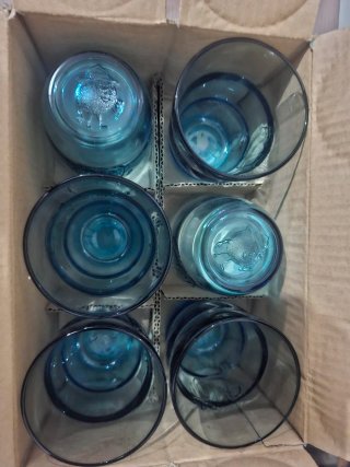 Vaso Trina Azul Transparente 12unidades.