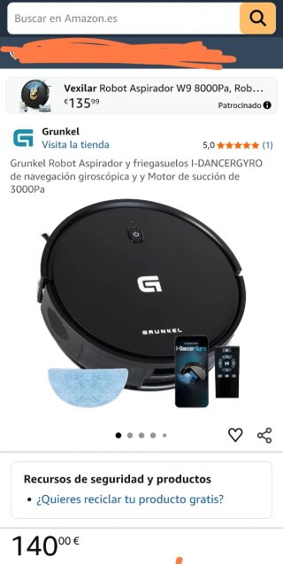Robot Aspirador y Mopa GRUNKEL I-Dancer Turbo