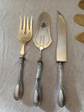Set 8 posate da dolce, 3 in argento