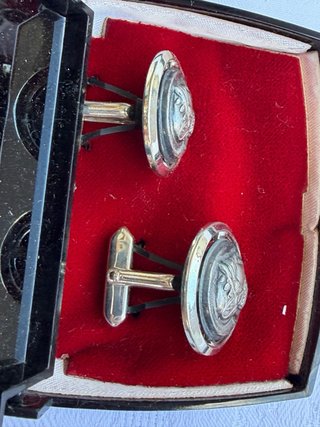 Gemelli vintage metallo color argento