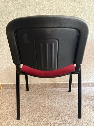 Silla sin ruedas de oficina/escritorio roja