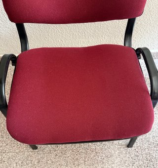 Silla sin ruedas de oficina/escritorio roja