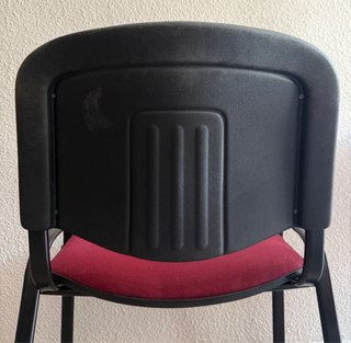 Silla sin ruedas de oficina/escritorio roja