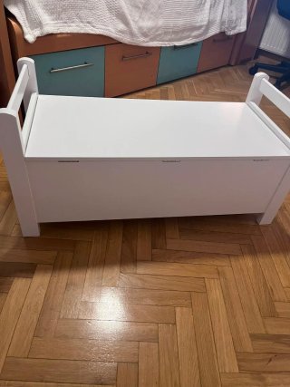 Banco baúl blanco infantil