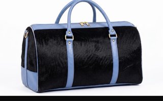 Bolso Piel Caballo Negro y Rosa