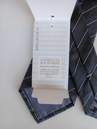 Cravatta Armani Seta Grigia Nuova