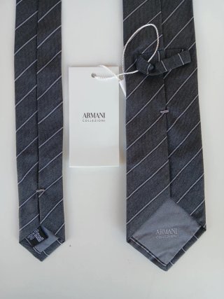 Cravatta Armani Seta Grigia Nuova