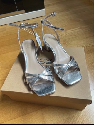 Sandalias Green Coast Plateadas Talla 38