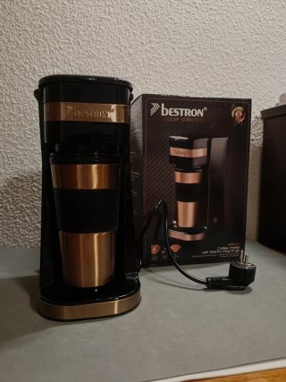 Cafetera Bestron Negra y Cobre