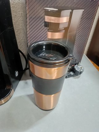 Cafetera Bestron Negra y Cobre