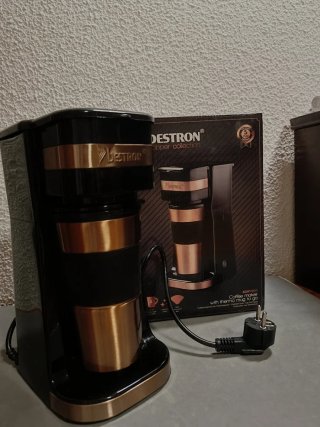 Cafetera Bestron Negra y Cobre