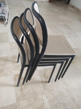 Sillas comedor negras y beige