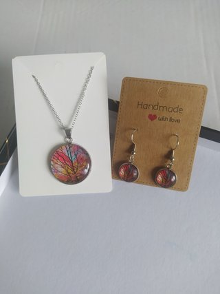 Conjunto Collar y Pendientes Árbol de la Vida