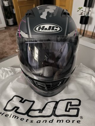 Casco Moto HJC Camuflaje Rosa Mujer