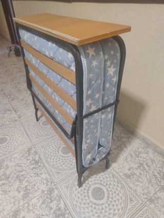 Cama Plegable 90 cm  Metálica con Colchón
