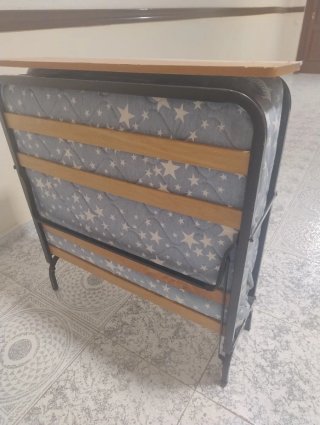 Cama Plegable 90 cm  Metálica con Colchón