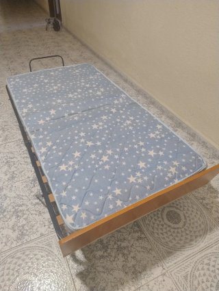 Cama Plegable 90 cm  Metálica con Colchón