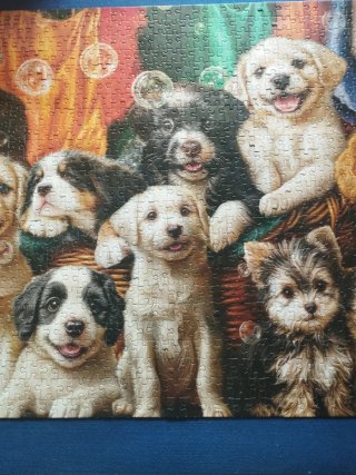 Puzzle 1000 Piezas Perros en Cesta