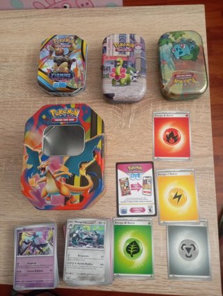 Cartas Pokémon TCG Colección Varias Latas