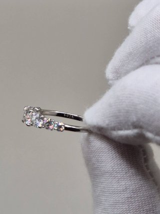 Anillo Plata 925 7 Moissanitas Talla 7