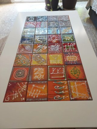 Mesa centro con baldosas artesanales Positano