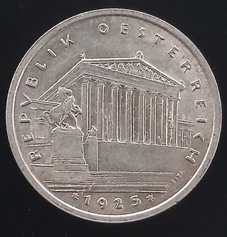 Un chelín 1925 (República de Austria) ¡Plata EBC!