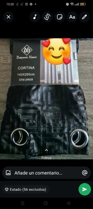 Cortinas Dreamer Home Negras 140x260cm