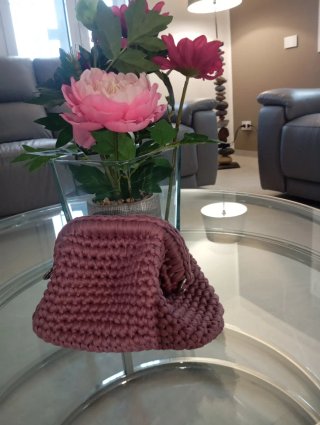Pochette fatta a mano rosa